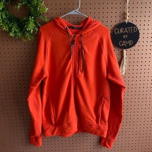 QOR Merino Wool Zip Hoodie Orange Size Large Men's